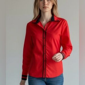 Zyfg free Red Button Down Shirt for Women